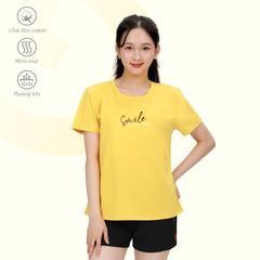 Áo thun nữ cổ tròn tay ngắn phom rộng chất cotton siêu mát 020p 0376
