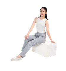 Quần thể thao nữ ống dài thun chất vảy cá cotton cvc mát 408p 8007