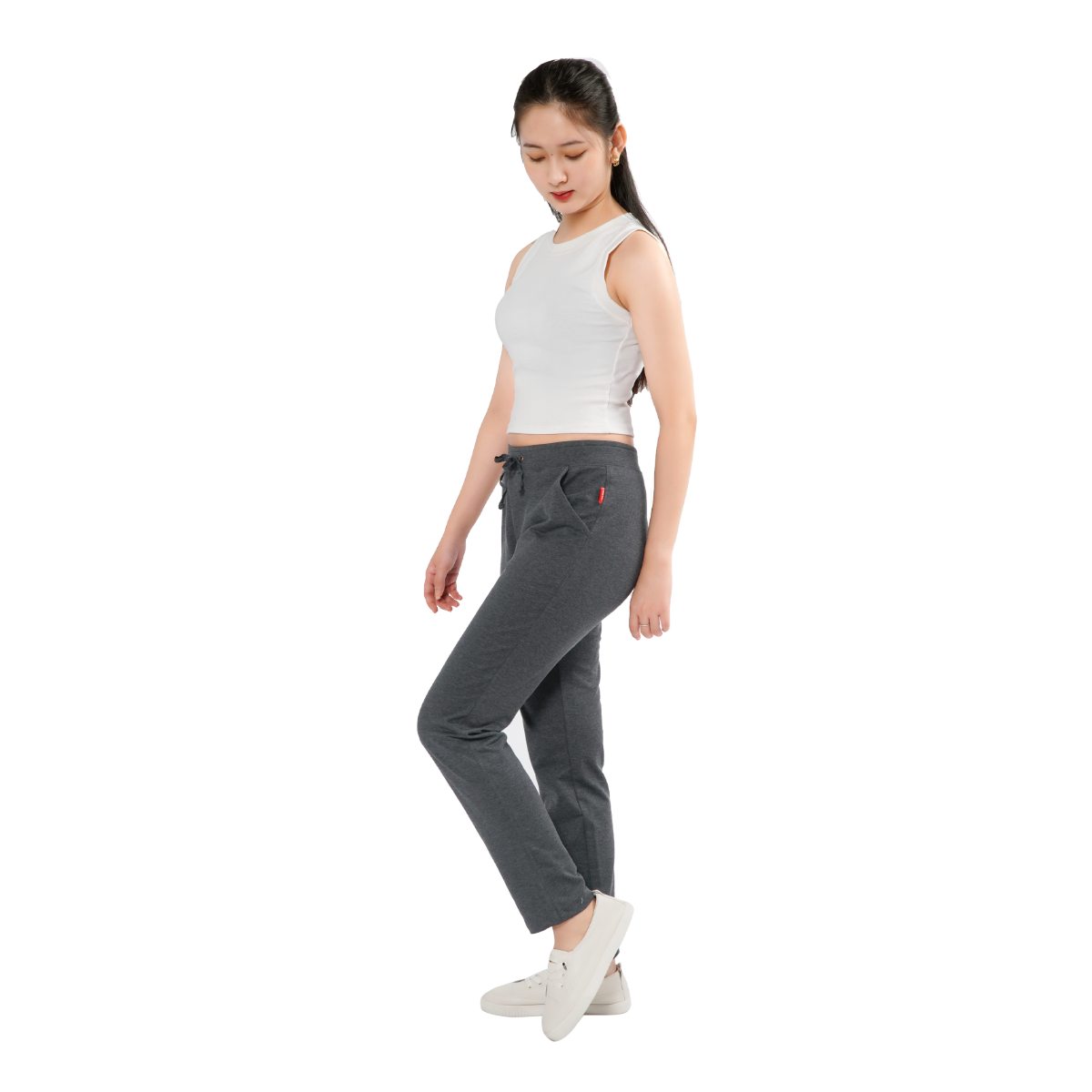 Quần thể thao nữ ống dài thun chất vảy cá cotton cvc mát 408p 8007