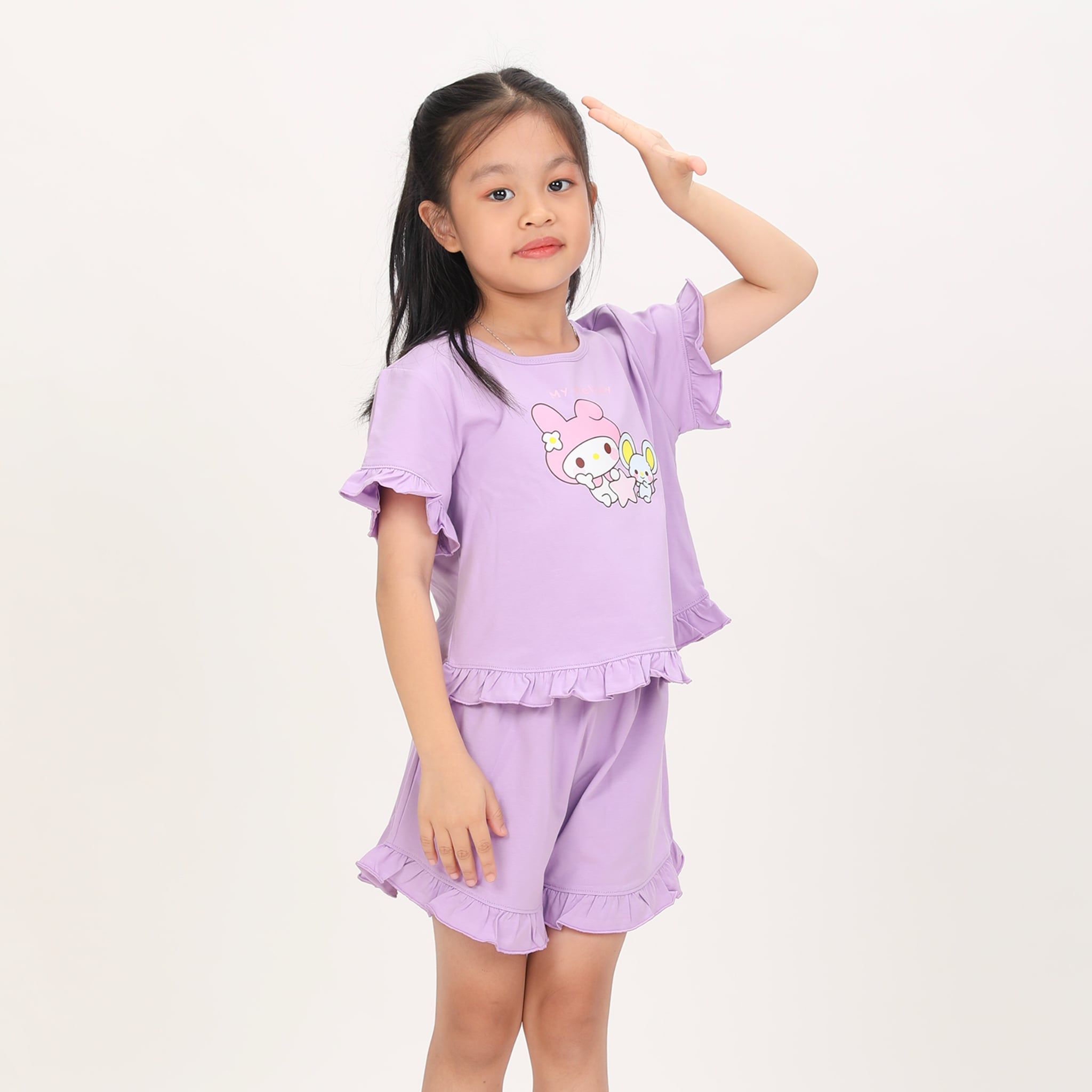 BST Mùa Xuân - Bộ Đùi Tay Ngắn Cotton Mỹ Bé Gái Cao Cấp - 025 5151