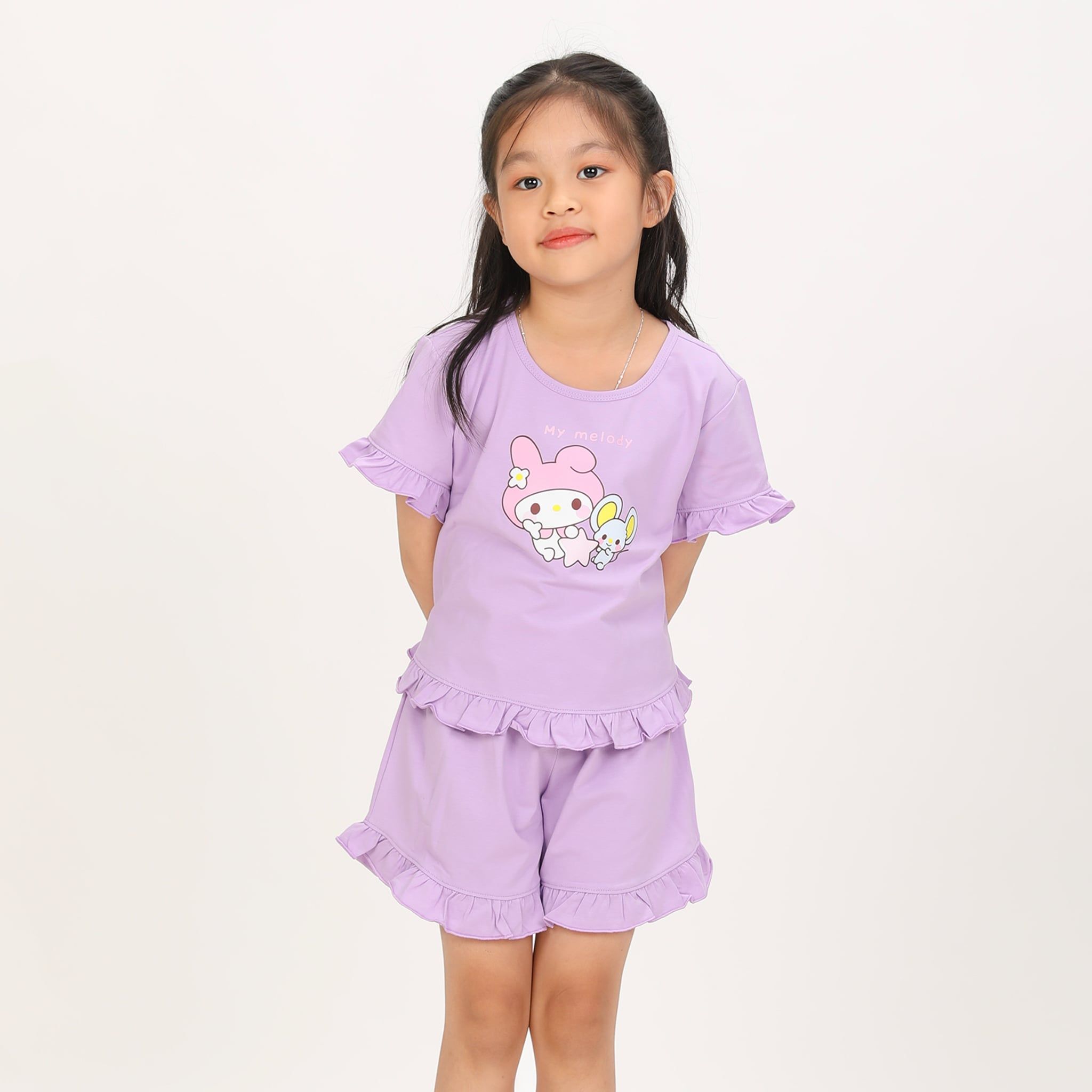 BST Mùa Xuân - Bộ Đùi Tay Ngắn Cotton Mỹ Bé Gái Cao Cấp - 025 5151