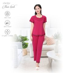Set đồ bộ nữ kiểu quần dài tay ngắn chất thun lạnh siêu bền 013p 6015