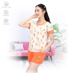 Set đồ bộ nữ kiểu quần đùi chất cotton siêu mát 025p 5143