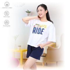 Set đồ bộ nữ kiểu quần đùi tay ngắn chất cotton siêu mát 195p 5165