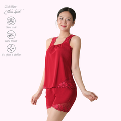 Set đồ bộ nữ kiểu quần đùi tay bản chất thun lạnh siêu bền 015p 5109