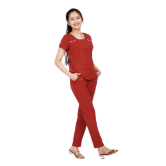 Set đồ bộ nữ kiểu quần dài tay ngắn cotton cvc mát 193p 3309