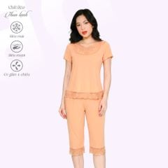 Set đồ bộ nữ kiểu quần lửng Tay Ngắn chất thun lạnh siêu bền 014p 7038