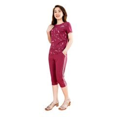 Set đồ bộ nữ kiểu quần lửng tay ngắn cotton cvc mát 194p 4211