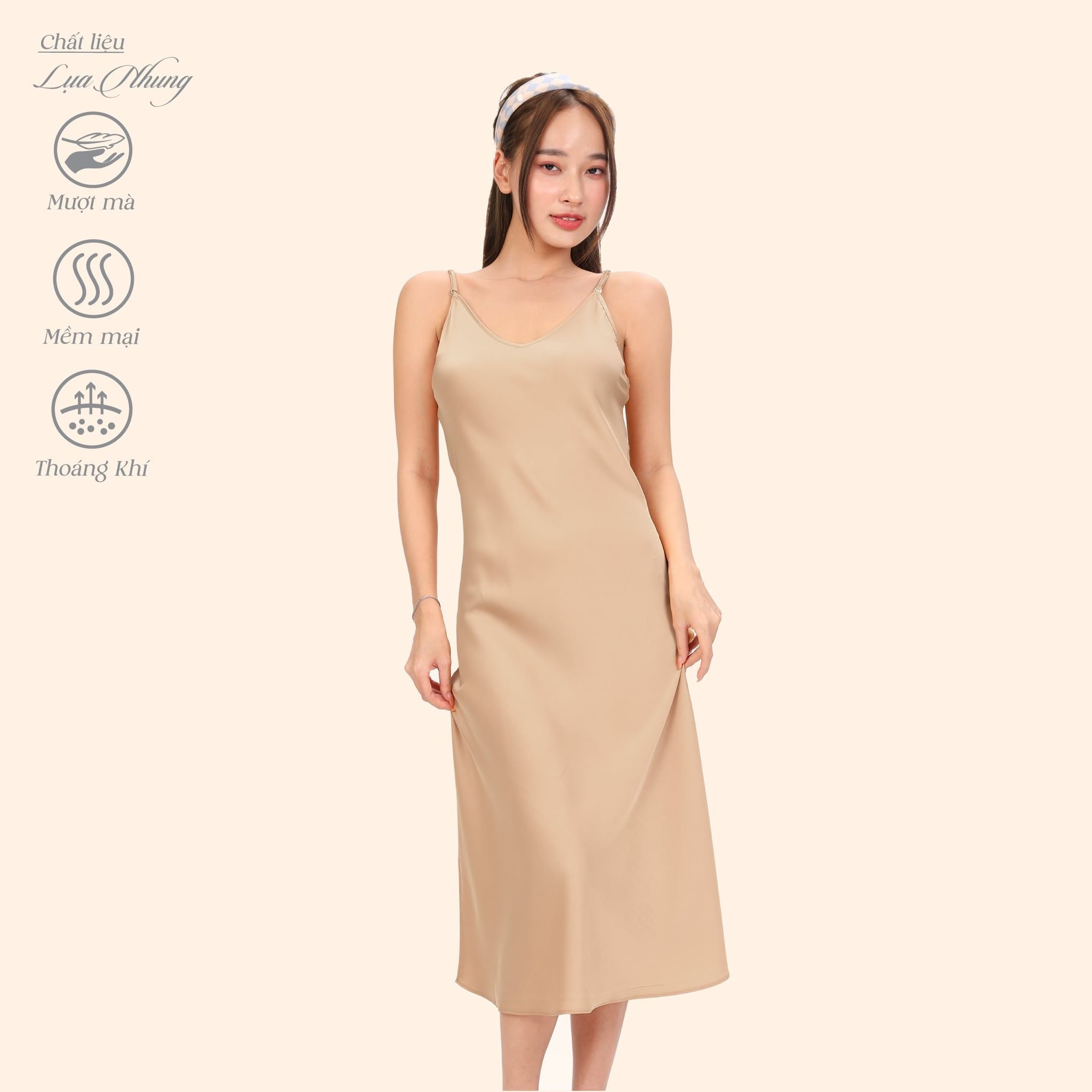 Áo ngủ, Váy ngủ dây chất liệu lụa nhung 262p 2076