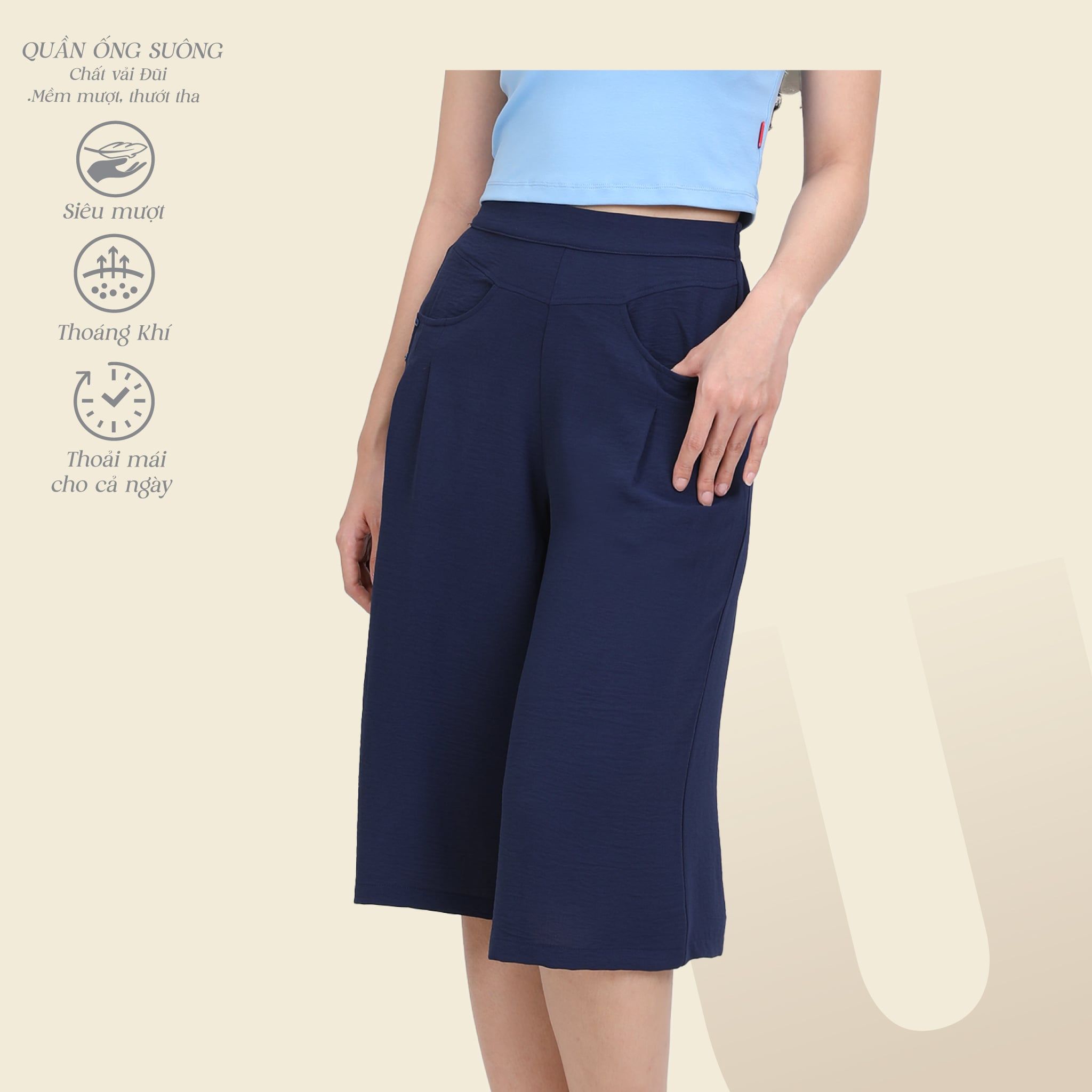 Quần thể thao nữ ống lửng chất đũi 338p 8522