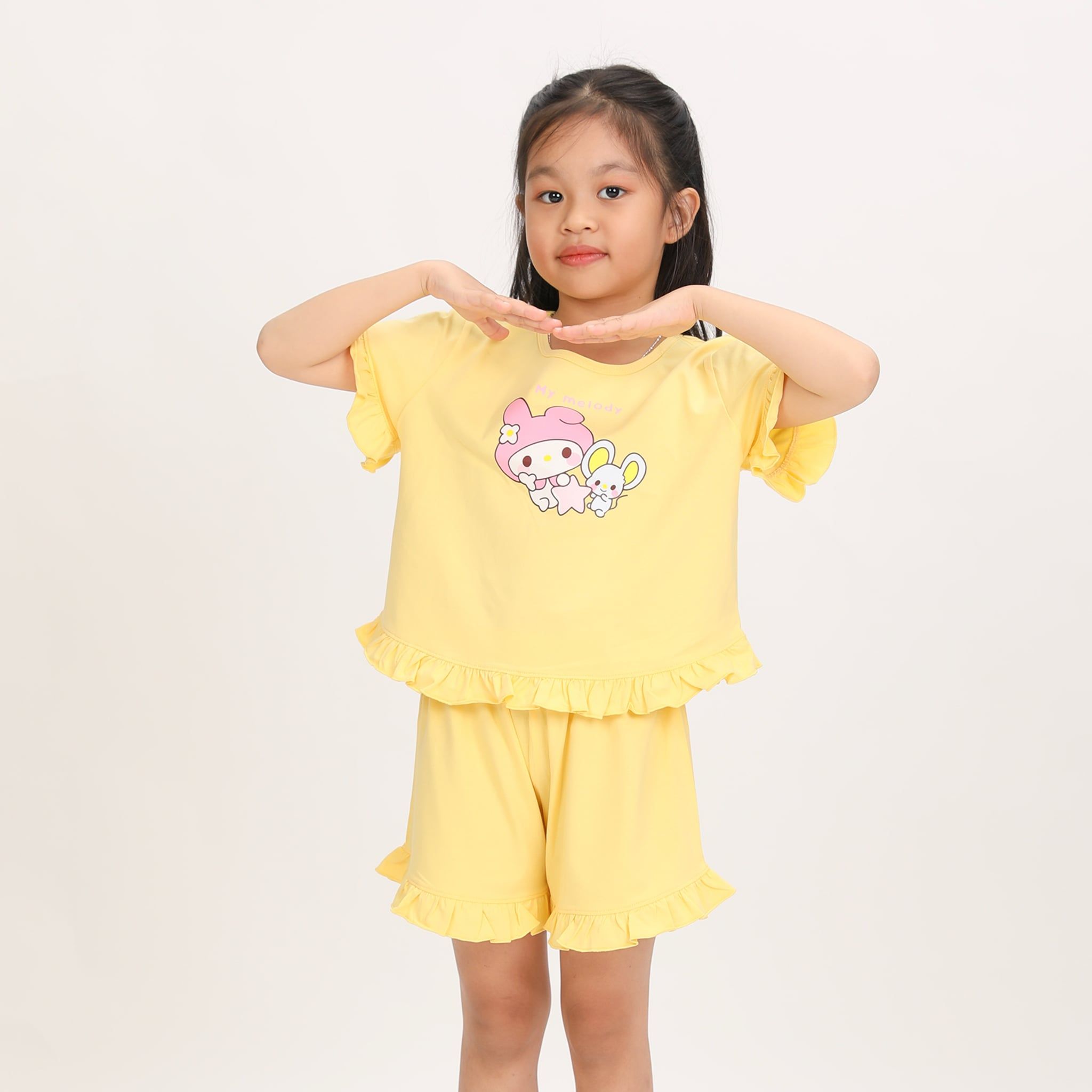 BST Mùa Xuân - Bộ Đùi Tay Ngắn Cotton Mỹ Bé Gái Cao Cấp - 025 5151