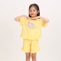 BST Mùa Xuân - Bộ Đùi Tay Ngắn Cotton Mỹ Bé Gái Cao Cấp - 025 5151