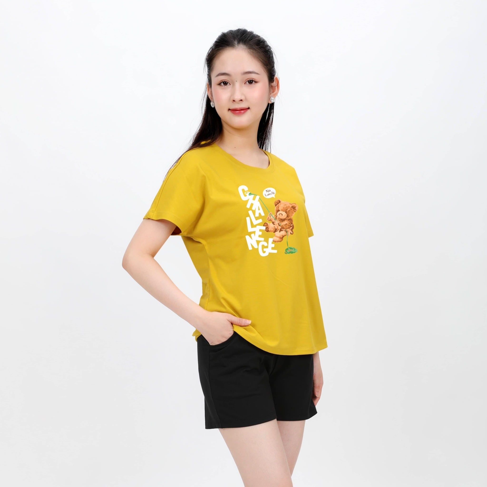 Set đồ bộ nữ kiểu quần đùi tay ngắn chất cotton siêu mát 195p 2036