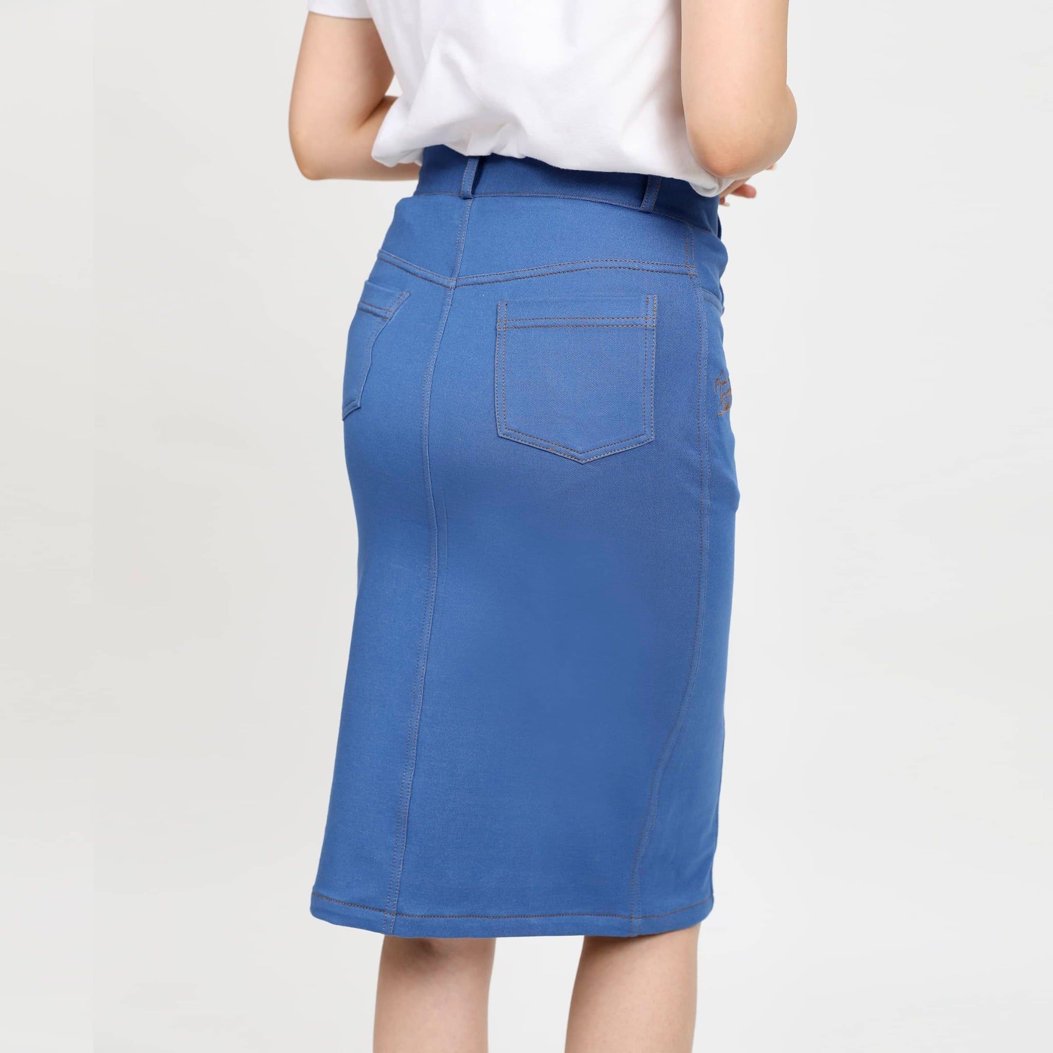 Chân váy dài chất jean thun 502p 8022