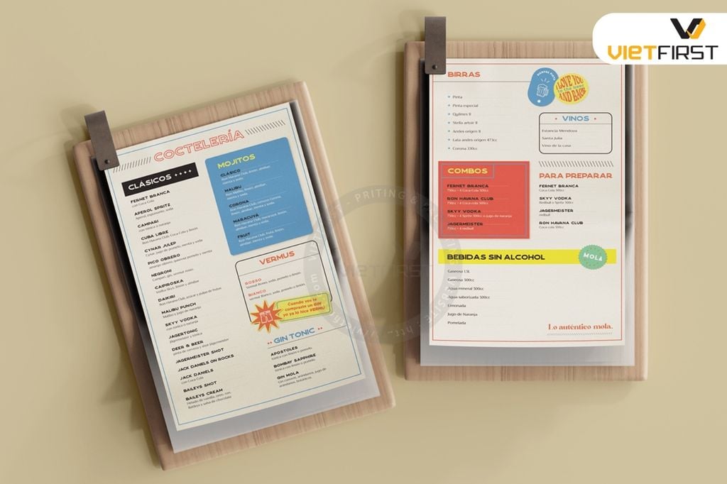  Menu giấy 