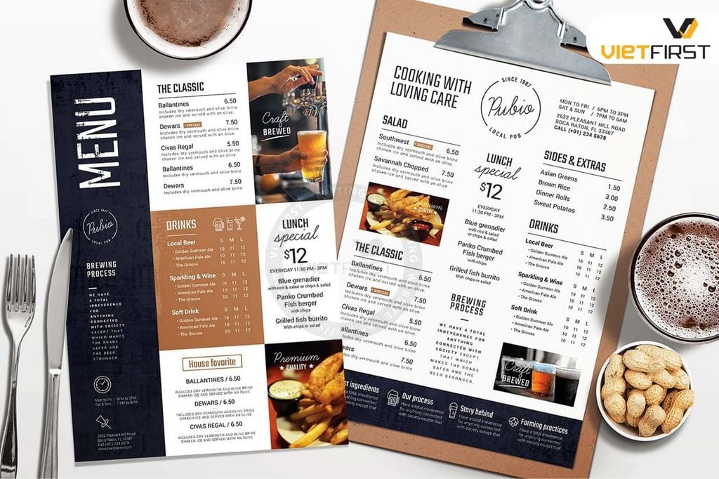  Menu giấy 