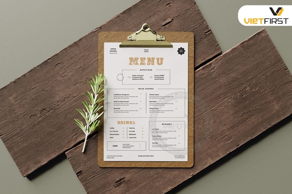  Menu để bàn 