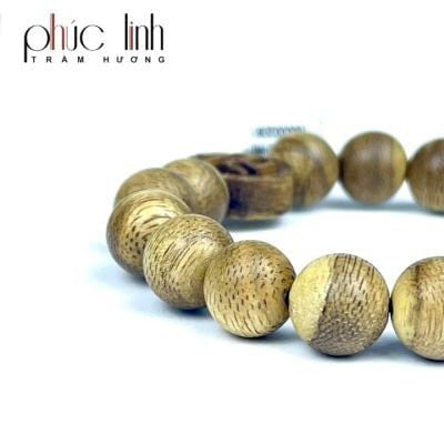 Vòng Tay Phúc Linh Tốc Xám Quằn 10ly Phối Charm Trầm Bánh Xe Chữ Vạn