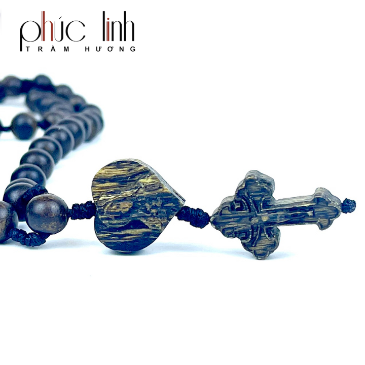 Vòng Cổ Phúc Linh Mân Côi Sánh Quằn 8ly Phối Thánh Giá