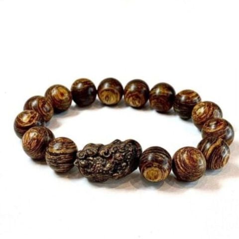 Vòng Trầm Hương Sánh -12ly - Phối Charm Tỳ Hưu Bằng Trầm
