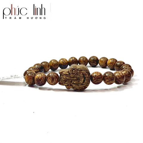 Vòng Tay Phúc Linh Sánh Quằn 8ly Phối Charm Sánh Hồ Ly