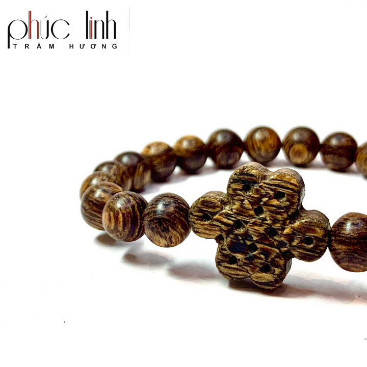 Vòng Tay Phúc Linh Sánh Quằn 8ly Charm Sánh Cát Tường