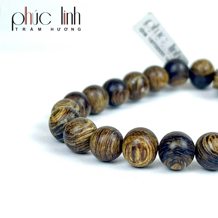 Vòng Tay Phúc Linh Sánh Quằn 8ly Phối Charm Sánh Thần Tài