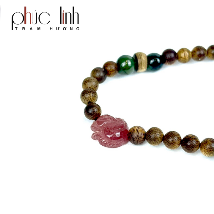 Vòng Cổ Phúc Linh Tốc Xám Quằn 6ly Phối Charm Hồ Ly Ngọc