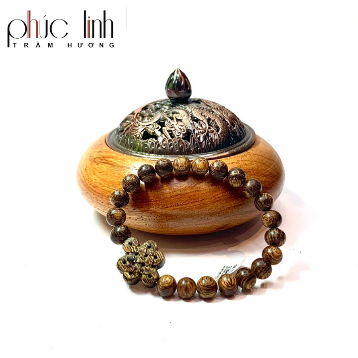 Vòng Tay Phúc Linh Sánh Quằn 8ly Charm Sánh Cát Tường