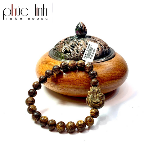 Vòng Tay Phúc Linh Sánh Quằn 8ly Phối Charm Sánh Hồ Ly