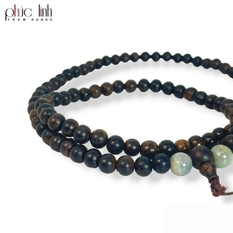 Bộ Trang Sức Trầm Hương Indo Nấu Dầu Đen Quằn
