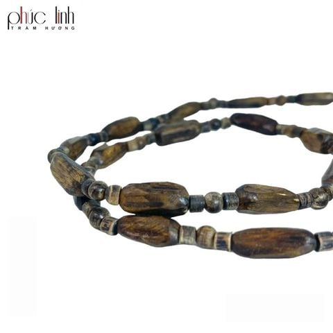 Bộ Trang Sức Trầm Hương Indo Nấu Dầu Khúc Kiểu Nhỏ