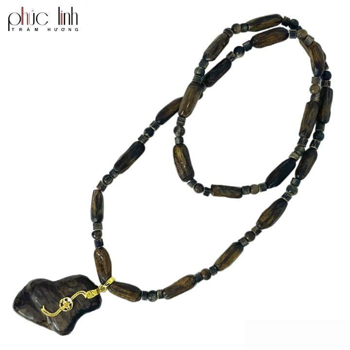 Bộ Trang Sức Trầm Hương Indo Nấu Dầu Khúc Kiểu Nhỏ