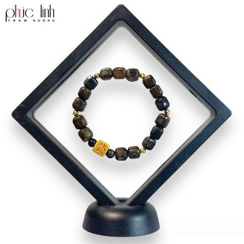 Bộ Trang Sức Trầm Hương Indo Nấu Dầu Khúc Kiểu Vuông