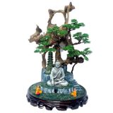 Cảnh Trầm Hương Bonsai Thác Khói Tán Tùng Phối Phật Bổn Sư 30cm