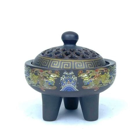Xông Gốm Hoa Văn - Mẫu 1