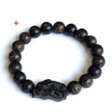Vòng Tay Phúc Linh Sánh Quằn 10 Ly Phối Charm Sánh Tỳ Hưu