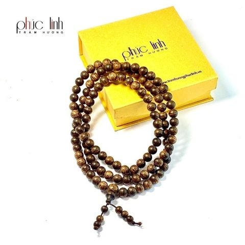 Dây Chuyền Trầm Hương Sánh Chìm 8 ly 108 hạt PHÚC LINH