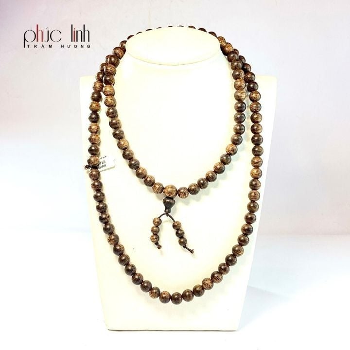 Dây Chuyền Trầm Hương Sánh Chìm 8 ly 108 hạt PHÚC LINH