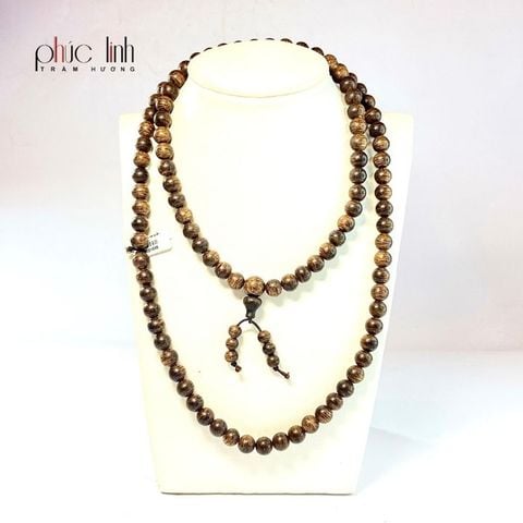 Dây Chuyền Trầm Hương Sánh Chìm 8 ly 108 hạt PHÚC LINH