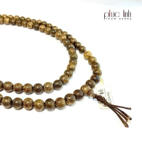 Dây Chuyền Tốc Tròn Ép Thêm Dầu Trầm Nguyên Chất Xám 8ly