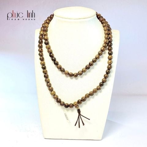 Dây Chuyền Tốc Tròn Ép Thêm Dầu Trầm Nguyên Chất Xám 8ly