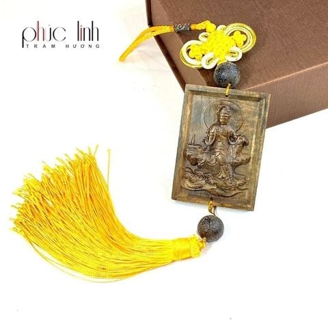 Dây Trầm Indo Treo Ô Tô Mặt Phật Hình Vuông