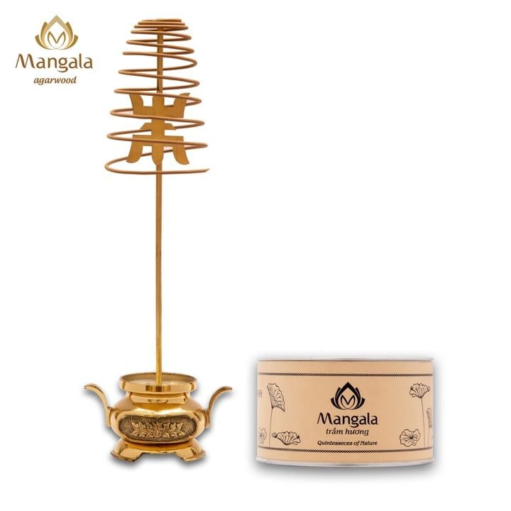 Nhang Trầm Hương Khoanh MANGALA Cao Cấp – 11 Giờ, 10 Khoanh