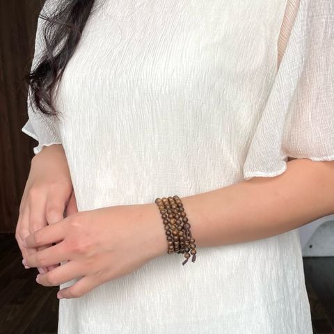 Vòng Cổ Phúc Linh Malai Nâu Quằn 6ly