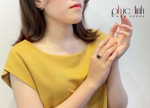 Nhẫn Bạc Mix Hạt Trầm Hương