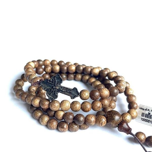 Vòng Cổ Phúc Linh Tốc Lào 6ly Phối Charm Trầm Thánh Giá