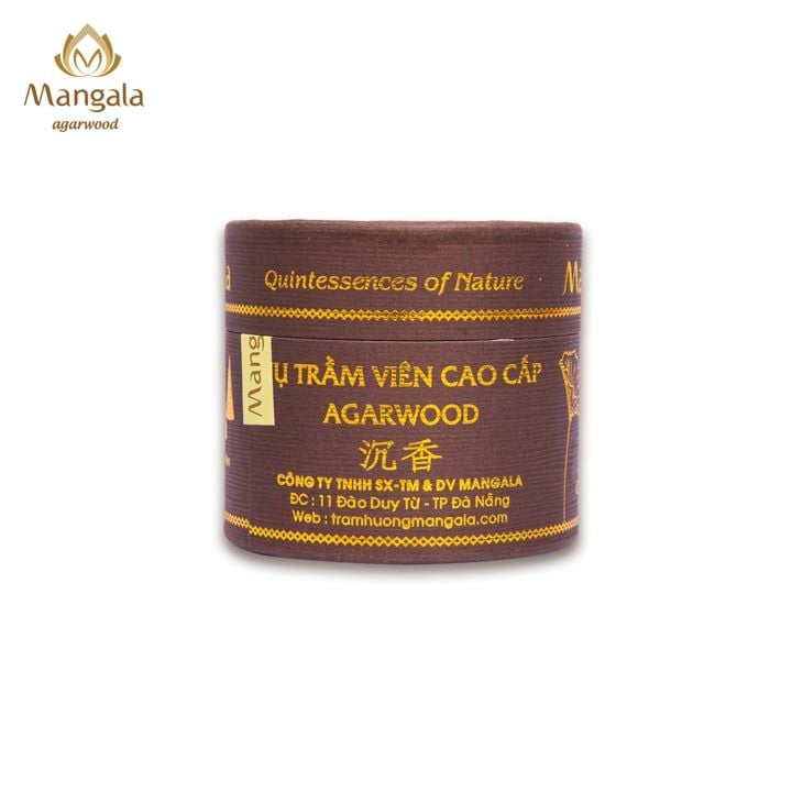 Nụ Trầm Hương Cao Cấp MANGALA Hộp Nâu – Viên Nhỏ & Viên Lớn