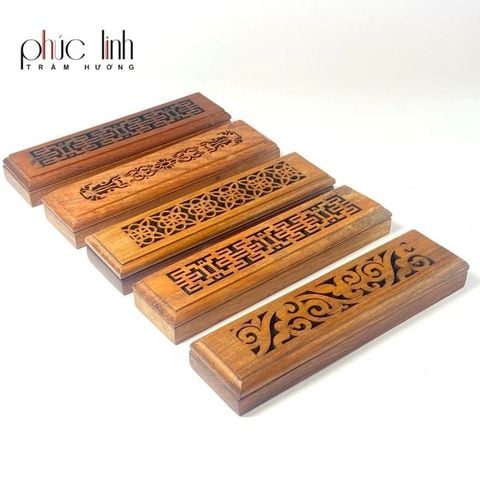 Xông Trầm Hộp Gỗ Ngắn Nguyên Khối_Xông Tăm Trầm