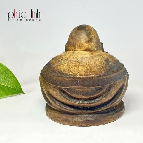 Phật Di Lặc để Xe Ô Tô bằng Gỗ Trầm Hương Cao 13cm
